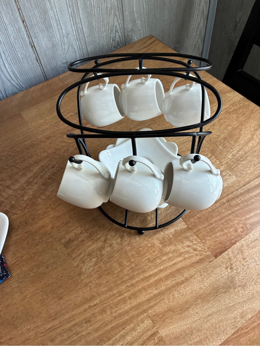 Espresso Cups with Saucers Set, Coffee Cups Metal Stand - Picture 3 of 9